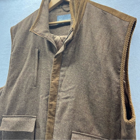 Hickey Freeman Brown Tweed Corduroy Men Field Barn Vest XXL English Countryside - Picture 3 of 13